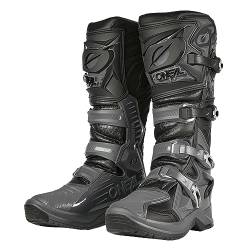 O'NEAL | Motocross-Stiefel | Enduro Motorrad | Anti-Rutsch Außensohle für maximalen Grip, Hitzeschutz aus hochwertigem Mikrofaser | RMX PRO Boot V.24 | Erwachsene | Schwarz Grau | Größe 47 von O'NEAL