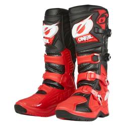 O'NEAL | Motocross-Stiefel | Enduro Motorrad | Anti-Rutsch Außensohle für maximalen Grip, Hitzeschutz aus hochwertigem Mikrofaser | RMX PRO Boot V.24 | Erwachsene | Schwarz Rot | Größe 43 von O'NEAL