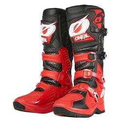 O'NEAL | Motocross-Stiefel | Enduro Motorrad | Anti-Rutsch Außensohle für maximalen Grip, Hitzeschutz aus hochwertigem Mikrofaser | RMX PRO Boot V.24 | Erwachsene | Schwarz Rot | Größe 45 von O'NEAL