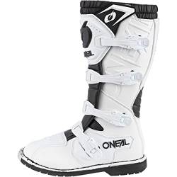 O'NEAL | Motocross-Stiefel | Enduro Motorrad | Komfort durch Air-Mesh-Innenleben, verstellbare Verschlussschnallen, hochwertiges Synthetik-Material | Boots Rider Pro | Erwachsene | Weiß | Größe 39 von O'NEAL