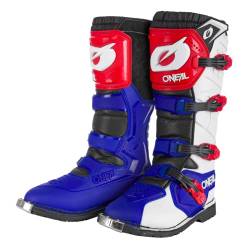 O'NEAL | Motocross-Stiefel | Enduro Motorrad | Komfort durch Air-Mesh-Innenleben, vier Verschlussschnallen, hochwertiges Synthetik-Material | Boots Rider Pro | Erwachsene | Weiß Rot Blau | Größe 47 von O'NEAL