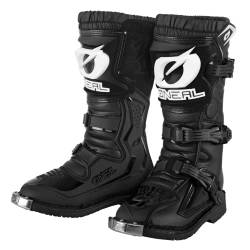 O'NEAL | Motocross-Stiefel | Kinder | Enduro Motorrad | Komfort durch Air-Mesh-Innenleben, vier Verschlussschnallen, hochwertiges Synthetik-Material | Boots Rider Pro Youth | Schwarz | Größe 12/31 von O'NEAL