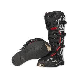 O'NEAL Motocross Stiefel TRIBUTE Boot SQUADRON V.21 I MX Enduro I Ergonomische Motorradschuhe Herren & Damen mit Metall Sohlenschutz I Schwarz/Grau I Größe 43/10 von O'NEAL