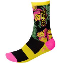 O'NEAL | Mountainbike Fahrrad Socken | Downhill Freeride | Schweißabsorbierend, gute Passform, hochwertige Materialien | MTB Performance Sock Island V.24 | Unisex | Pink Grün Gelb | 39-42 von O'NEAL