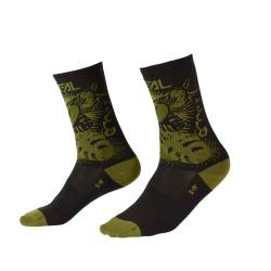 O'NEAL | Mountainbike Fahrrad Socken | Downhill Freeride | Schweißabsorbierend, gute Passform, hochwertige Materialien | MTB Performance Sock Plant V.22 | Unisex | Schwarz Grün | 43-46 von O'NEAL