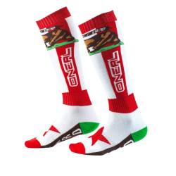 O'NEAL | Mountainbike Motocross Socken | MTB Downhill Freeride | Schweißabsorbierend, Verstärkter Fersen & Sohlenbereich | Pro MX California| Unisex | Erwachsene | Rot Weiß | One Size von O'NEAL