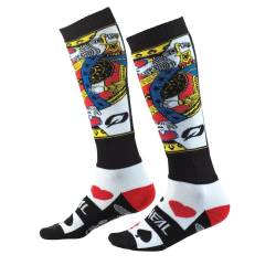 O'NEAL | Mountainbike Motocross Socken | MTB Downhill Freeride | Schweißabsorbierend, Verstärkter Fersen & Sohlenbereich | Pro MX Kingsmen | Unisex | Erwachsene | Weiß Schwarz Rot | One Size von O'NEAL