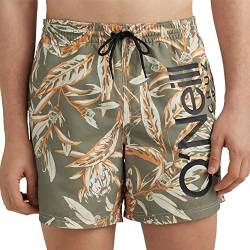 O'NEILL Herren Cali 16" Swim Shorts Badehose, 36038 Deep Lichen Tonal Floral, M/L von O'Neill