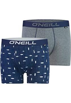 O'Neill Herren | Boxer-Short | Basic-Line | 2er Set | für jeden Tag (Surf - Marine/Dark Grey Mel, S) von O'Neill