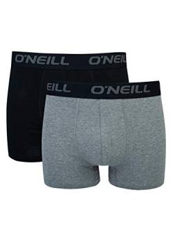 O'Neill Herren Boxer-Short Plain 2-Pack I Anthracite Black (6869) I M von O'Neill