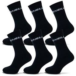 O'Neill | Unisex | Sportsock 6er Set | Sportsocken Freizeitsocken Einfarbig Für Männer und Frauen (Black, 43-46) von O'Neill