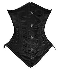 Damen 26 Double Steel Boned Unterbrustkorsett / Heavy Duty Waist Training Cincher Shaper Corsage C33 Gr. 4XL (Taille 40"), Schwarz von O YES