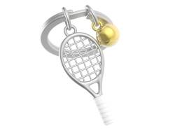 O meta[l]morphose METALMORPHOSE – Schlüsselanhänger Metall 3D Tennis – Leidenschaft Sport, Geschenk für Herren, Damen, silber, one size von O meta[l]morphose