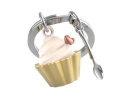 O meta[l]morphose METALMORPHOSE Schlüsselanhänger Cupcake Vanille – Geschenk für Herren, Geschenk für Damen, goldfarben, one size von O meta[l]morphose