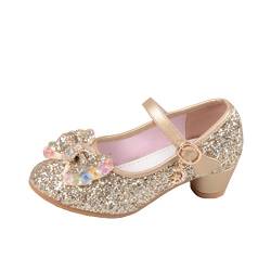 O&N Prinzessin Gelee Partei Absatz-Schuhe Sandalette Stöckelschuhe für Kinder(Size 26 EU) Golden von O&N