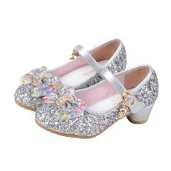 O&N Prinzessin Gelee Partei Absatz-Schuhe Sandalette Stöckelschuhe für Kinder(Size 26 EU) Silber von O&N