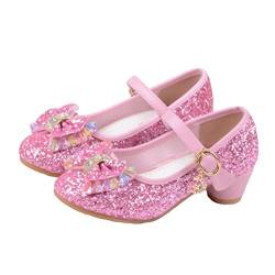O&N Prinzessin Gelee Partei Absatz-Schuhe Sandalette Stöckelschuhe für Kinder(Size 34 EU) Rosa von O&N