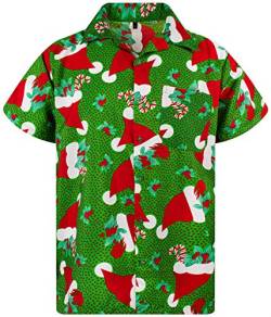 O.H. Funky Hawaiihemd, Christmas Hats, grün, 4XL von O.H.