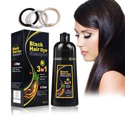 3 in 1 Black Instant Hair Color Shampoo for Gray Hair, 500ml Easy Hair Dye Shampoo (Black) von OADAA