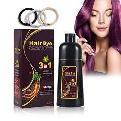 3 in 1 Black Instant Hair Color Shampoo for Gray Hair, 500ml Easy Hair Dye Shampoo (Purple) von OADAA