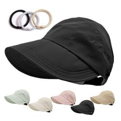 OADAA Outdoor UV Protection Hollow Top Sun Hat, Women's Large Brim Uv Protection Empty Top Sun Hat Wide Hat, 1Pc Black von OADAA
