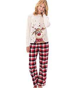 Family Matching Pyjamas Christmas Pyjamas Christmas Family Pjs Weihnachts Pyjamas Für Damen Mann Kinder Baby Christmas Festival Pjs Pyjama Familien Weihnachts Pyjamas Fawn Hose Damen Women_M von OADOBKICE