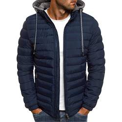 Leichte Daunenjacke Herren Mit Kapuze Herren Daunenmäntel Ultraleichte, Verstaubare Daunenjacke Mit Daunenfüllung, Parka, Gesteppt, Gepolstert, Mit Kapuze, Pufferjacke, Outdoor-Mantel Navy Blau S von OADOBKICE