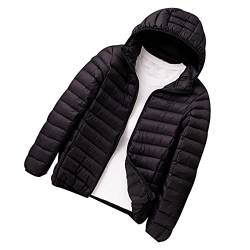 OADOBKICE Parka Herren Winddichte Jacke Herren Dünne Jacke Herren Wintermänner Runter Langärmlige Männer Unten Puff Jacke Herren Overshirt Jacke Herren Hoodie Jacke Herren Parka Schwarze Kapuze M von OADOBKICE