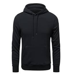 OADOBKICE Pullover Herren Winter Oversize Pullover Herren Warmer Pullover Lange Pullover Herren Mit Kapuze Sweatshirt Herrenoberteil In Übergröße Baumwoll Herren Sweatshirt Pullover Schwarz XL von OADOBKICE