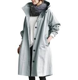 OADOBKICE Wind Jacke Damen Langarm Damenjacke Damen Outdoor Wander Jacken Leichte Wasserdichte Softshell Regen Jacke Mit Kapuze Oversize Jacke Winter Jacke Top Schwarz Damen Jacke Hellblau XXL von OADOBKICE