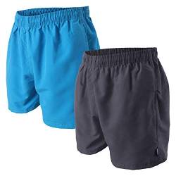 OAHOO Herren Badeshorts (2 Stück) Badehose mit Mesh-Futter und Taschen - Blau-Anthrazit 3XL von OAHOO