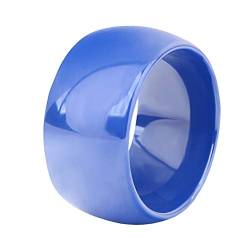 OAKKY Damen 11MM Breite Minimalistisch Ring Keramik Komfort Fit Klassik Einfach Glatt Verlobungs-Eheringe Blau Größe 57 (18.1) von OAKKY