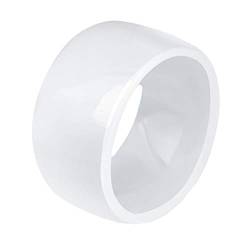 OAKKY Damen 11MM Breite Minimalistisch Ring Keramik Komfort Fit Klassik Einfach Glatt Verlobungs-Eheringe Weiß Größe 54 (17.2) von OAKKY
