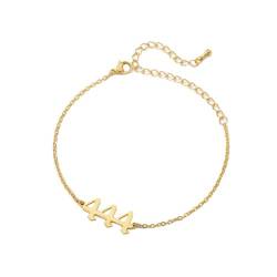 OAKKY Engel Zahlen Armbänder für Damen Minimalistisches Edelstahl Verstellbares Kettenarmband Gold 444 von OAKKY