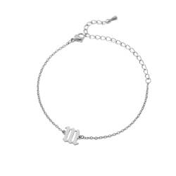 OAKKY Engel Zahlen Armbänder für Damen Minimalistisches Edelstahl Verstellbares Kettenarmband Silber 111 von OAKKY