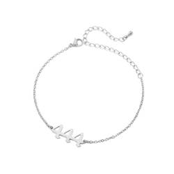 OAKKY Engel Zahlen Armbänder für Damen Minimalistisches Edelstahl Verstellbares Kettenarmband Silber 444 von OAKKY