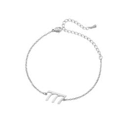 OAKKY Engel Zahlen Armbänder für Damen Minimalistisches Edelstahl Verstellbares Kettenarmband Silber 777 von OAKKY