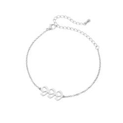 OAKKY Engel Zahlen Armbänder für Damen Minimalistisches Edelstahl Verstellbares Kettenarmband Silber 999 von OAKKY