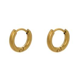 OAKKY Huggie Hoop Ohrringe für Frauen Männer Edelstahl Knorpel Piercing Scharnier Ohrringe Gold Durchmesser 11mm von OAKKY