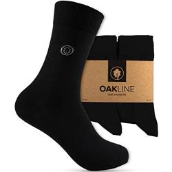 OAKLINE Rebel Black 6 Paar Premium gekämmte Baumwolle Herrensocken in 43-46 | schwarz von OAKLINE