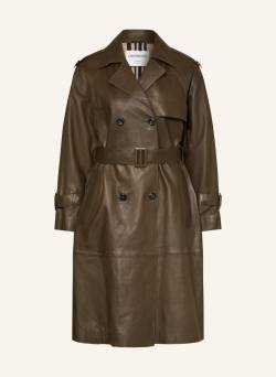 Oakwood Trenchcoat Aus Leder gruen von OAKWOOD