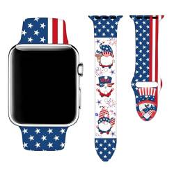 Uhrenarmband mit amerikanischer Flagge, kompatibel mit Apple Watch, 38 mm, 40 mm, 41 mm, 42 mm, 44 mm, 45 mm, 49 mm, für Damen und Herren, weiches Silikon, Ersatz-Smartwatch-Armband für iWatch Serie von OANGOHW