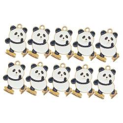 OATIPHO 10 Stück Panda-Legierungsanhänger Emaille-Panda-Anhänger Übungszubehör Halskette Panda-Anhänger Paare Geschenktüte Anhänger Armband Zubehör von OATIPHO