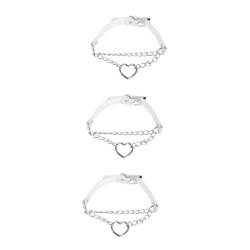 OATIPHO 2 Stk Halsband Herzketten für Frauen Schlüsselbeinhalsketten Halsreifen für Frauen Gothic-Kragen Vati vorspiel Halskette aus PU-Schnur Pu-Halskette die Kette Nackenschutz von OATIPHO