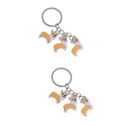 OATIPHO 2st Anhänger Schlüsselanhänger Haustier Schlüsselanhänger Auto Schlüsselanhänger Aus Metall Schlüsselanhänger Für Frauen Schlüsselanhänger Für Schlüssel Ring Kreativ Corgi Der Hund von OATIPHO