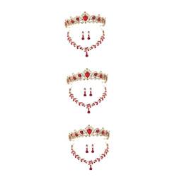 OATIPHO 3 Sätze frauen schmuck ohrringe damendã¼fte barocke Kronkönigin Tiara-Krone Strassschmuck eine Halskette Zubehör für Partykostüme Hochzeitskleid einstellen Österreich Brautjungfer von OATIPHO