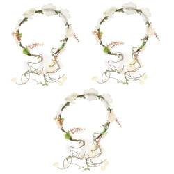 OATIPHO 3st Stirnband Haarband Kränze Girlande Haarschmuck Für Die Hochzeit Blumenmädchen Haarschmuck Urlaubsangebot Blumenkopfschmuck Haarkranz Stoff Der Sommer Zweige Und Blätter Reisen von OATIPHO