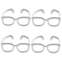 OATIPHO 4 Stück Brillenring verstellbare ringe girl Brillen Fingerring stylische brille für damen Herrenringe Ringe für Männer Brillen offener Ring Schmuck Aussage offener Ring Mini Gläser von OATIPHO