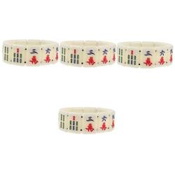 OATIPHO 4 Stück Mahjong-armband Glücksarmband Mahjong-anhänger-armband Handgelenkdekoration Mahjong-handkette Mahjong-schmuck Perlen-stretch-armband Glänzend Fräulein Plastik Zubehör von OATIPHO