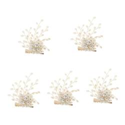 OATIPHO 5St Brosche Fret-Inlay-Aufkleber Blumenstrauß für die Braut Schachthaken weihnachtsgeschenke weihnachts präsente hochzeitsdeko Abschlussball Cardigan-Knopf Fräulein Perle von OATIPHO